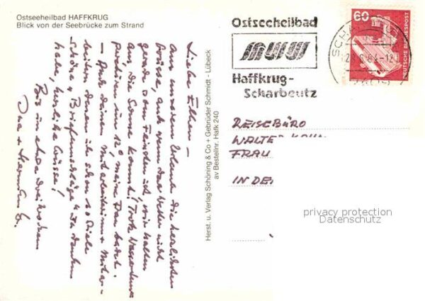 Haffkrug Ostseebad Blick von der Seebrücke zum Strand – Bild 2