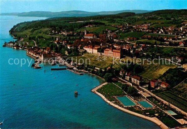 Meersburg Bodensee mit beheiztem Schwimmbad Fliegeraufnahm