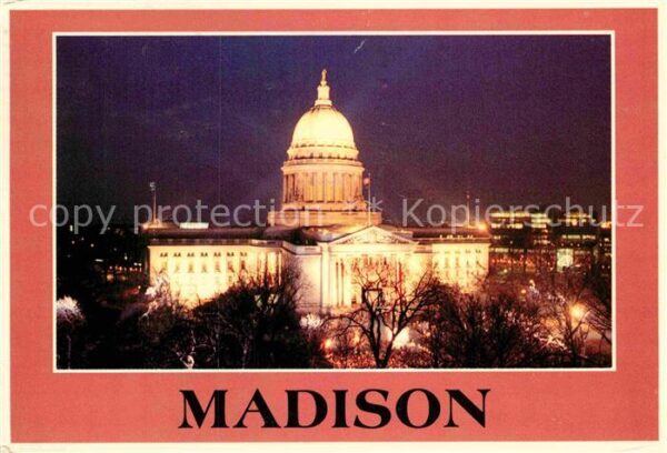 Madison Wisconsin Wisconsin State Capitol illuminated at
