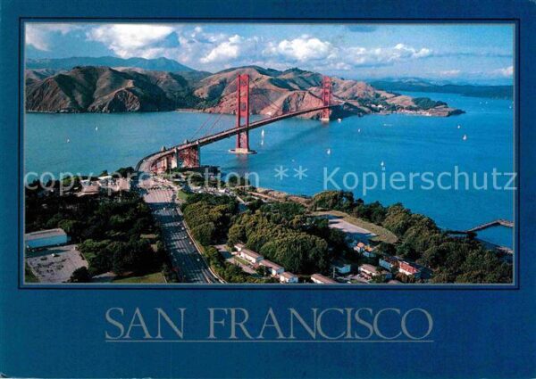 San Francisco California Golden Gate Bridge aerial view