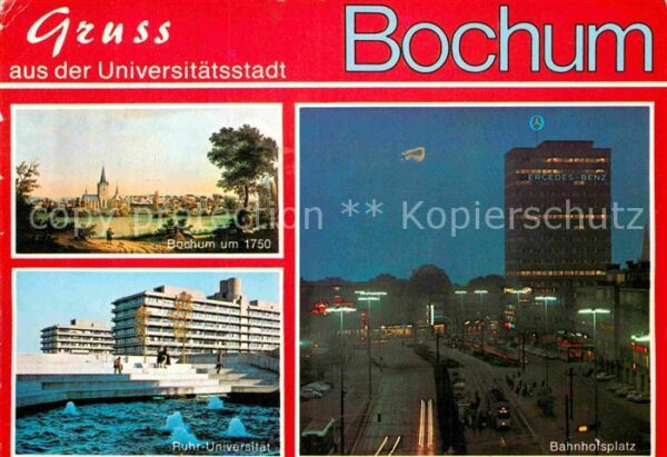 Bochum Stadtbild um 1750 Ruhr Universität Bahn