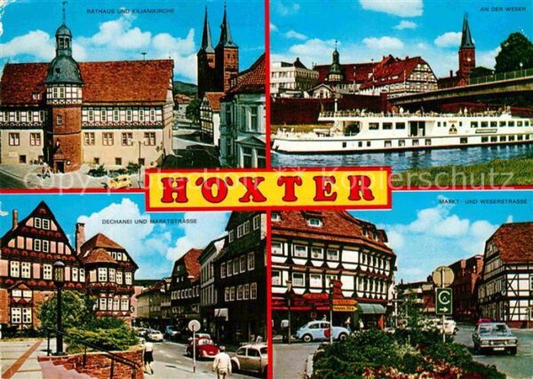 Hoexter Weser Rathaus Kilianikirche Weser Fähre Decha