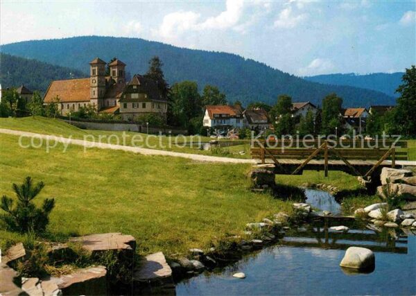 Klosterreichenbach Partie am Bach Holzbrücke Blick zur Kir