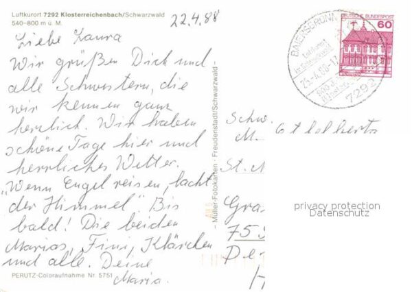 Klosterreichenbach Partie am Bach Holzbrücke Blick zur Kir – Bild 2