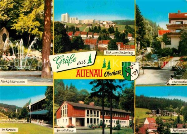 Altenau Harz Marktplatzbrunnen Glockenberg Malerwink