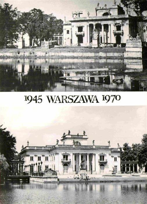 Warszawa 1945 und 1970 Palac Na Wyspie Palast