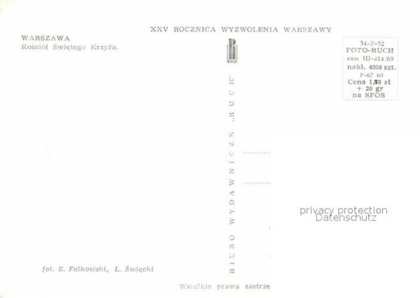 Warszawa 1945 und 1970 Kosciol Swietego Krzyza K – Bild 2