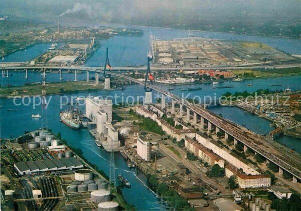 Hamburg Köhlbrandbrücke Fliegeraufnahme