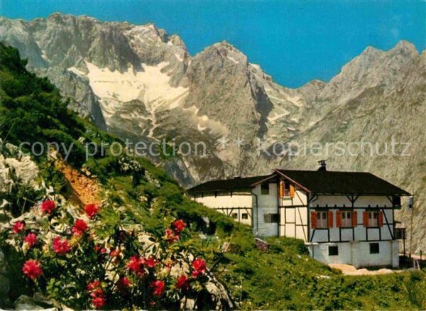 Garmisch-Partenkirchen Knappenhäuser im Höllental gegen Zugspi