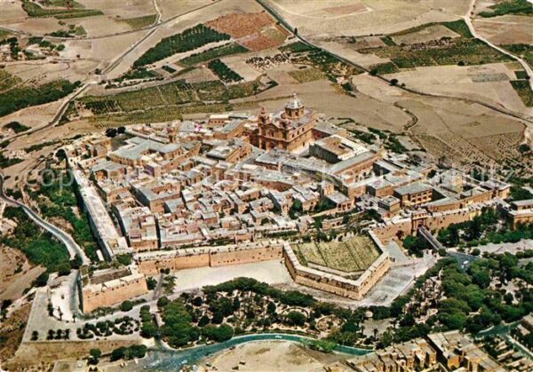 Malta Walled City of Mdina aeial view