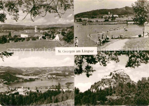 Sankt Georgen Laengsee Panorama Badestrand Felsen