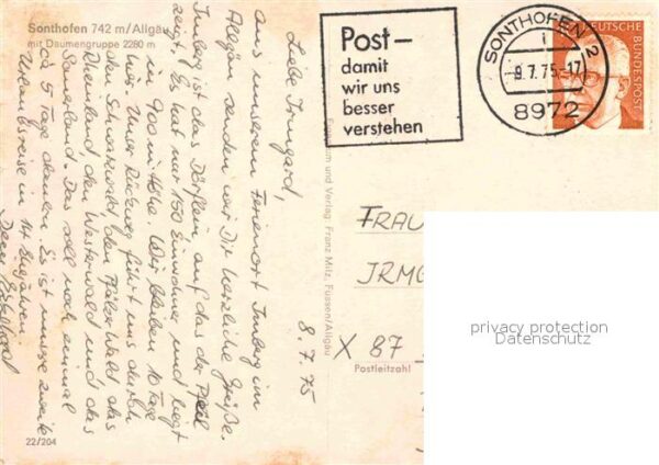 Sonthofen Oberallgaeu Gesamtansicht mit Daumengruppe Allgäuer – Bild 2