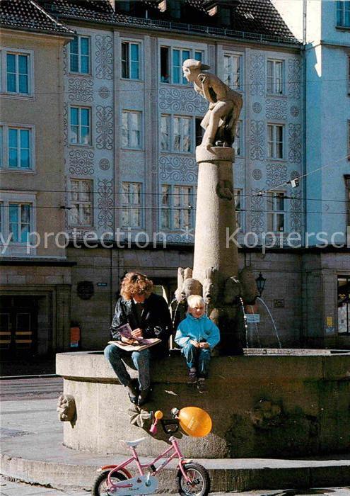 Magdeburg Alter Markt mit Eulenspiegelbrunnen