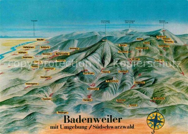 Badenweiler und Umgebung Schwarzwald aus der Vogelp