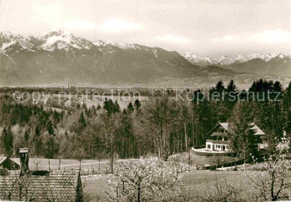 Bad Heilbrunn Cafe Waldrast mit Blick auf die Alpen