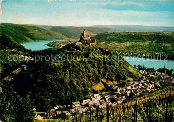 Braubach Rhein Panorama Rheintal mit Marksburg