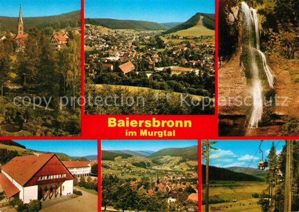 Baiersbronn Schwarzwald Panorama Luftkurort Kirche Wasserfall S