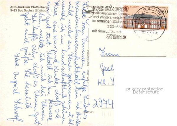 Bad Sachsa Harz AOK Kurklinik Pfaffenberg – Bild 2