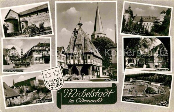 Michelstadt Einhardsbasilika Marktbrunnen Wallgrabe