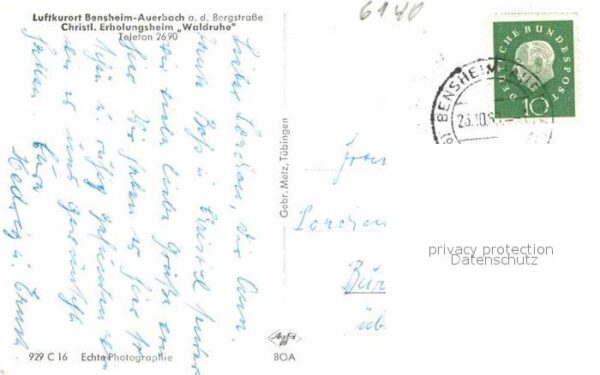 Auerbach Bergstrasse Christl Erholungsheim Waldruhe – Bild 2