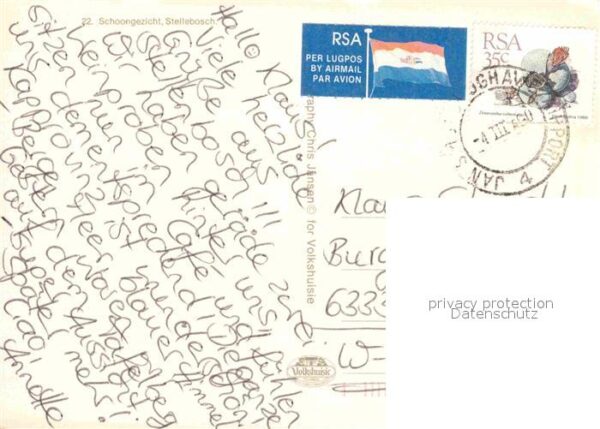 Suedafrika Southafrica RSA Schoongezicht Stellebosch – Bild 2