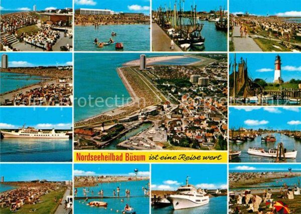 Buesum Nordseebad Musikpavillon Strandpartien Kutterhafen