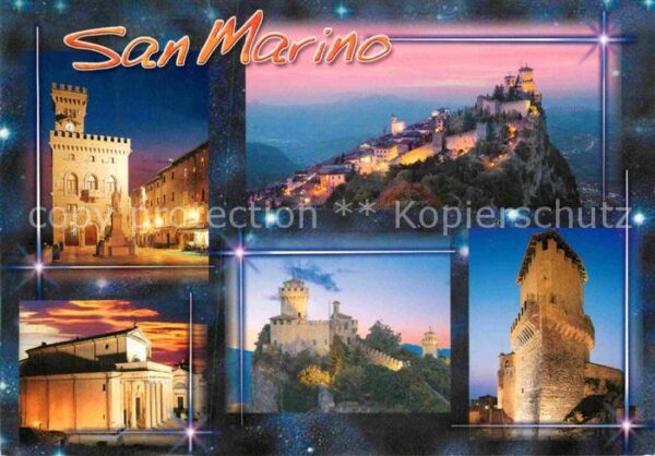 San Marino Repubblica Stadtplatz Schloss Kirche Fliegeraufnah