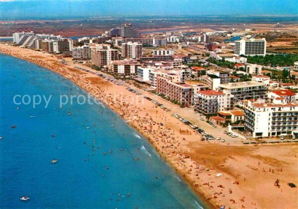 Rosas Costa Brava Cataluna Strand Fliegeraufnahme