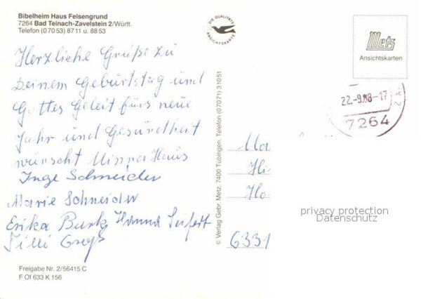 Zavelstein Bibelheim Haus Felsengrund Fliegeraufna – Bild 2