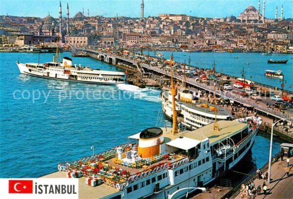Istanbul Constantinopel Galata Brücke Neue Moschee und Süleyman