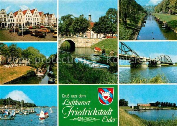 Friedrichstadt Eider Markt Kirche Kanal Brücke Teilansichten