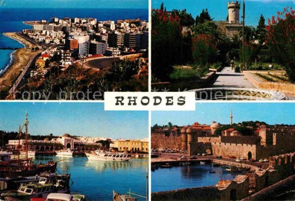 Rhodes Rhodos Greece Panorama Schloss Hafen