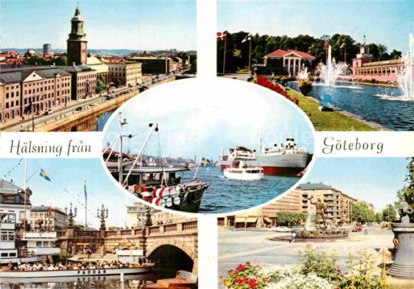 Goeteborg Teilansichten Hafen Wasserspiele Kanal
