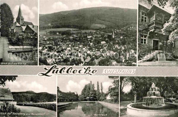 Luebbecke Westfalen Kirche Burgmannshof Fliegeraufnahme Rei