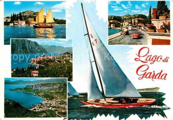 Lago di Garda Fliegeraufnahmen Segelboot