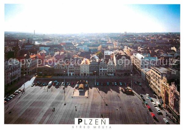 Plzen Pilsen Stred Mesta Fliegeraufnahme