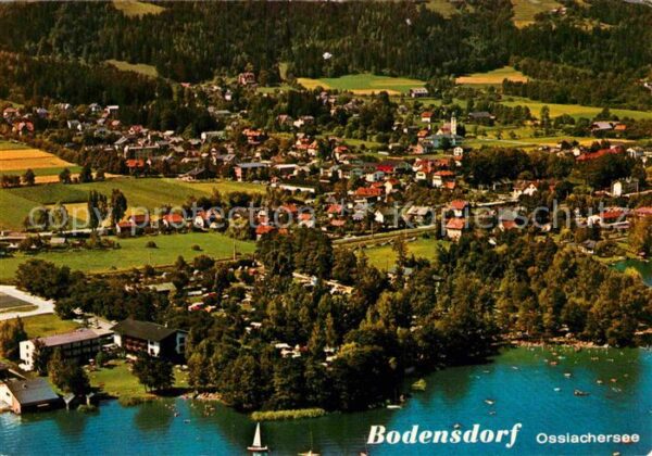 Bodensdorf Ossiacher See Fliegeraufnahme mit Camping Glaser