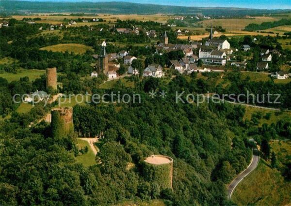 Blankenberg Sieg Fliegeraufnahme Burgruinen