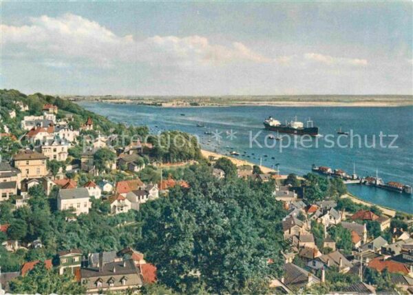 Blankenese Hamburg Blick vom Süllberg auf Elbe