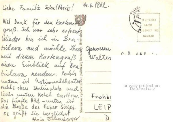 Bratislava Pressburg Pozsony Hotel Carlton Noarodne Divadlo – Bild 2