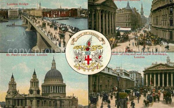 London Bridge St Pauls Cathedral Bank of Engla