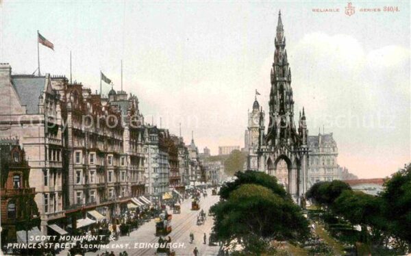 Edinburgh Scotland Scott Monument Princes Street looking e