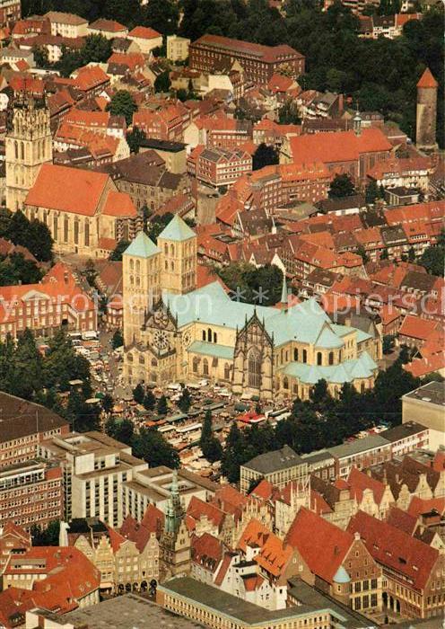 Muenster Westfalen Stadtzentrum mit St Paulus Dom Überwass