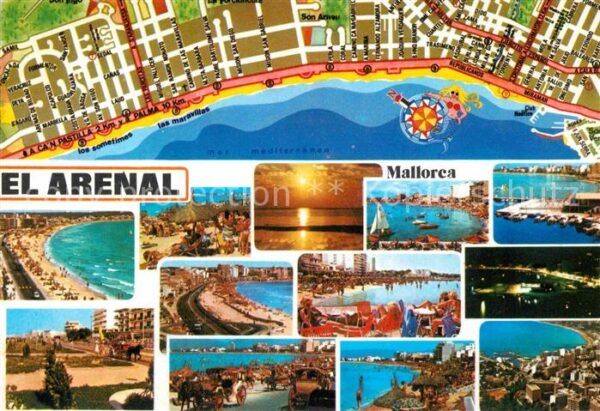 El Arenal Mallorca Teilansichten Urlaubsort Strand Sonnenu