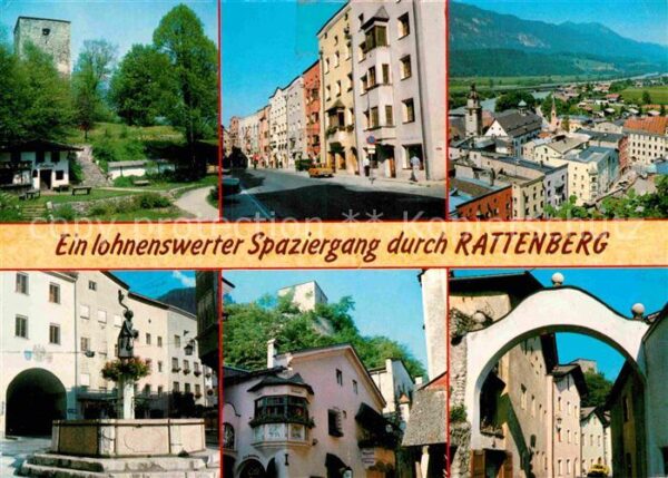 Rattenberg Tirol Stadtbilder mit Stadtbrunnen Festung Ma