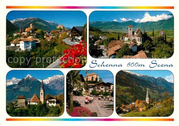Schenna Meran Ansicht mit Hahnenkamm Pfarrkirche St G