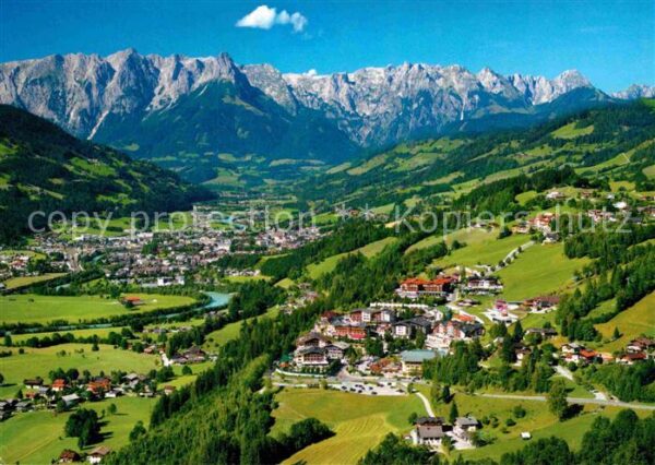 St Johann Pongau Gesamtansicht mit Alpenpanorama Flieger