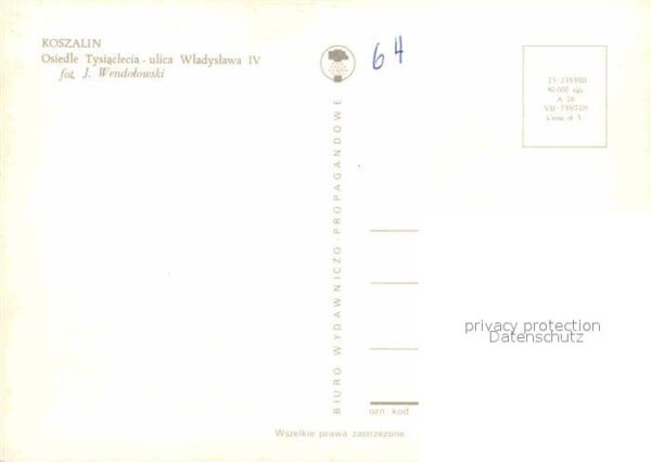 Koszalin Koeslin Pommern Osiedle Tysiaclecia Ulica Wladyslawa IV – Bild 2