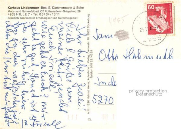 Hille Nordrhein-Westfalen Kurhaus Lindenmoor Moor und Schwefelbad – Bild 2