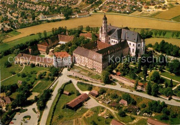 Neresheim Abtei 18. Jhdt. Fliegeraufnahme